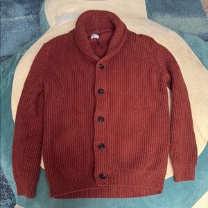 Zara - Cozy Red Shawl Collar Cardigan